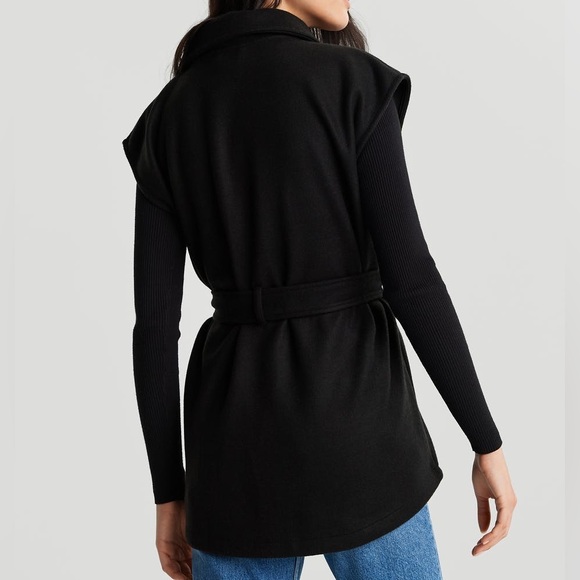 NWT Gina Tricot Vanja Black Belted cozy vest small - Picture 3 of 13